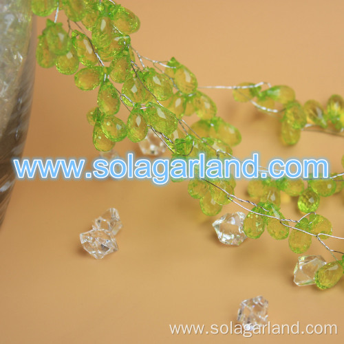 Green Faceted Teardrop Beads Deco Rope Garland